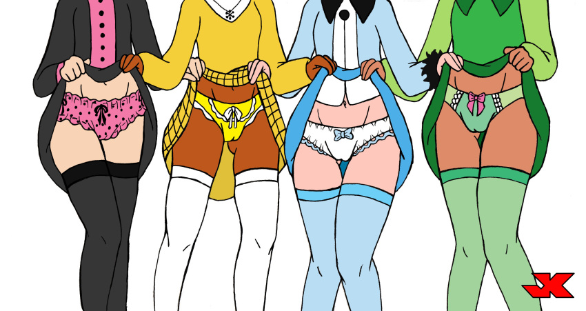 ashley_a ashley_armbruster ashley_b ashley_beaulet ashley_boulet ashley_q ashley_quinlan ashley_quinland ashley_t ashley_tomasian ashley_tomossian cameltoe jk jk_(artist) panties recess stockings the_ashleys