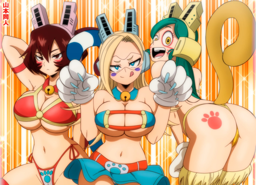 3_girls ass big_ass big_breasts breasts looking_at_viewer my_hero_academia panties pixie_bob revealing_clothes ryuko_tsuchikawa sousaki_shino tomoko_shiretoko underwear