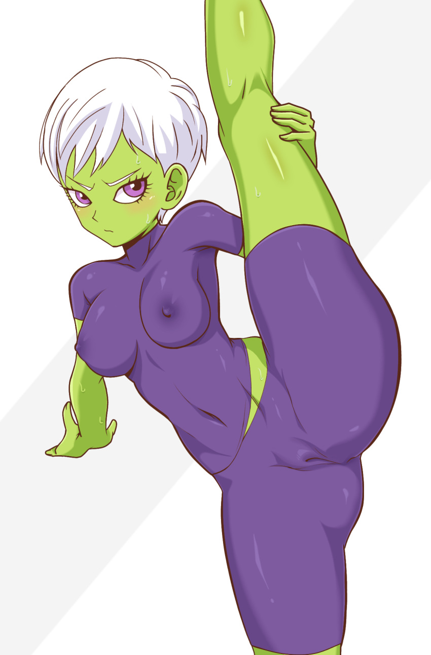 1girl alien armpits ass attractive beautiful_female beautyful big_breasts bitch blush bodysuit breasts cheelai dragon_ball dragon_ball_super dragon_ball_super_broly embarrassed embarrassed_nude_female excited excited_for_sex exhibitionism female_focus female_only female_pervert female_pubic_hair green_skin hooker leg_grab leg_lift legs legs_apart nipples perfect perfection pervert pink_eyes prostitute prostitution provocating provocative pussy pussy_focus sex_invitation sexually_suggestive short_hair shorts small_breasts suiriann tight_clothing white_hair xeno_doujin