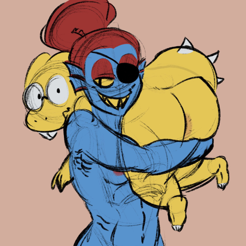 1:1 1:1_aspect_ratio 2021 2_girls 2d 2d_(artwork) alphyne alphys alternate_version_available anthro anus anus_peek areola_slip ass blue_body blue_skin breasts canon_couple carrying carrying_over_shoulder digital_media_(artwork) dinosaur dinosaur_girl duo eyepatch female female_anthro female_only hi_res high_res highres kross_draws lizard_girl monster monster_girl nude nude_anthro nude_female orange_background red_hair reptile reptile_girl scalie scalie_female simple_background solid_color_background undertale undertale_(series) undyne unphys video_game_character video_games yellow_body yellow_skin yuri