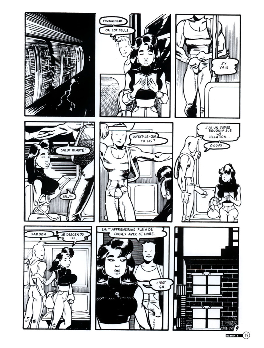 1boy 1girl comic kevin_taylor kiss_comix monochrome the_girl