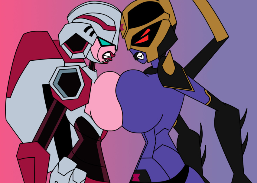 angry arcee backpack big_breasts blackarachnia bosom_buddies breast_press breasts breasts_outside lipstick mecha mechanical mechanophilia ragetreb robot robot_girl sideboob transformers transformers_animated