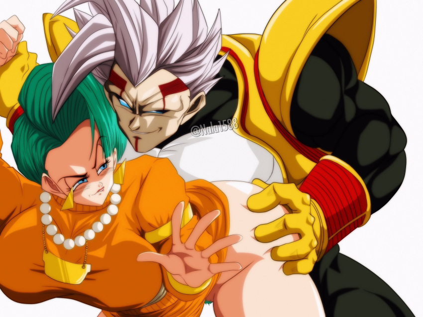 1boy 1boy1girl 1girl ambiguous_penetration anime_milf ass ass_focus ass_grab ass_up baby_(dragon_ball) baby_vegeta_(gt) big_ass big_breasts biting_lip blue_eyes blue_hair bulma_brief clothed_sex clothing color cyan_hair doggy_position dragon_ball dragon_ball_gt female_pubic_hair from_behind from_behind_position hand_on_ass hips light-skinned_female light-skinned_male light_skin line_art lipstick male male/female mind_control nala1588 possession pubic_hair sex shiny shiny_ass shiny_clothes shiny_hair shiny_skin shiny_thighs short_hair solo_female stockings straight straight_sex thick thick_ass thick_hips thick_legs thick_thighs thigh_grab thighs tuffleization watermark white_background white_hair wide_hips yellow_gloves yellow_vest