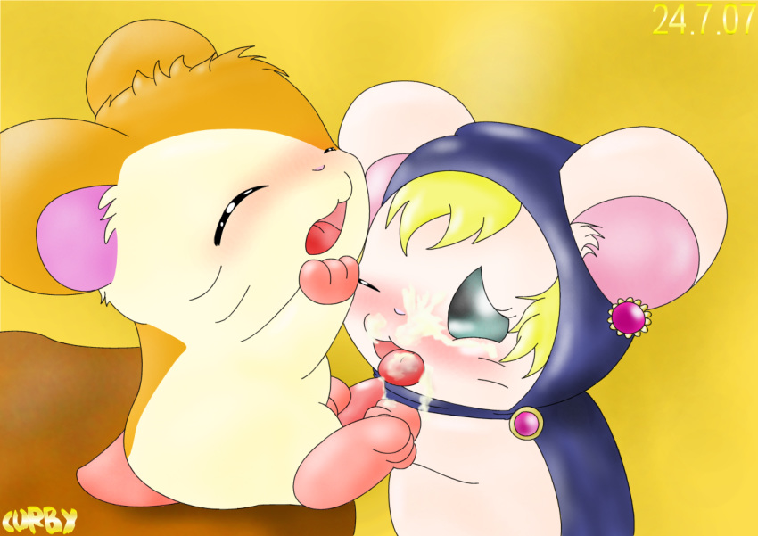 blue_eyes blush closed_eyes cum curby fellatio feral hamster hamsters hamtaro hamtaro_(series) open_mouth oral oral_sex rapisu-chan sex