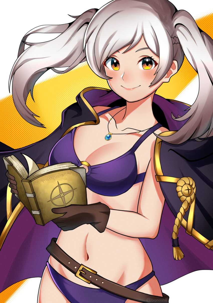 1girl 1girl 1girl alluring alternate_costume bikini bonoshii breasts female_only fire_emblem fire_emblem_awakening fire_emblem_heroes nintendo official_alternate_costume purple_bikini purple_swimsuit robin_(fire_emblem) robin_(fire_emblem)_(female) robin_(summer)_(fire_emblem)_(female) swimsuit