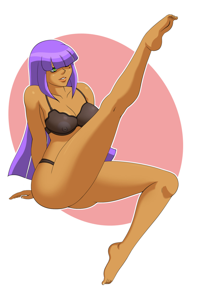 big_breasts breasts capcom dark_skin green_eyes layer_(rockman_x) long_hair mega_man mega_man_x megaman nipple purple_hair rockman rockman_x transparent underwear