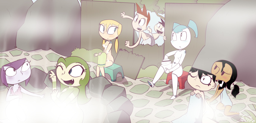 blush brad_carbunkle brit_crust embarrassing eyelashes jenny_wakeman melody_locus misty_(mlaatr) my_life_as_a_teenage_robot onsen tammy_(mlaatr) thegalen tiff_crust tuck_carbunkle xj-9