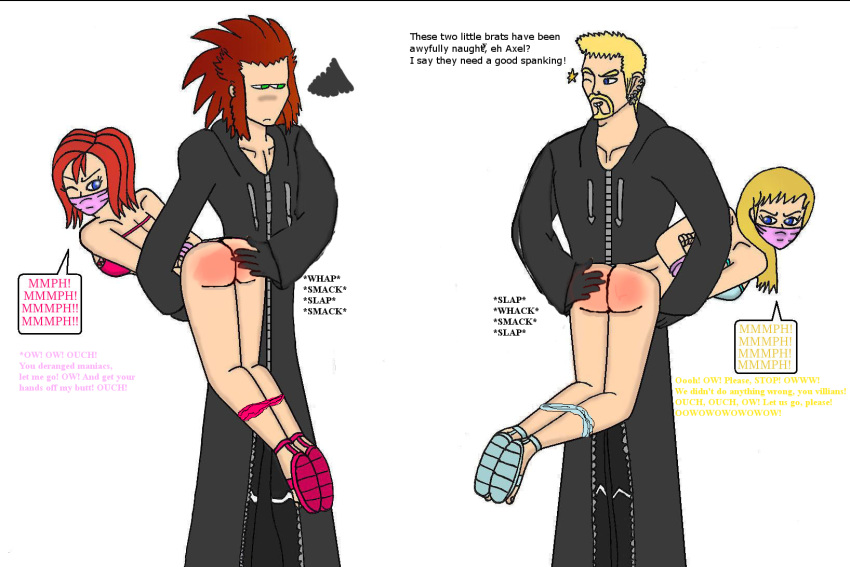 axel kairi kingdom_hearts luxord namine spank