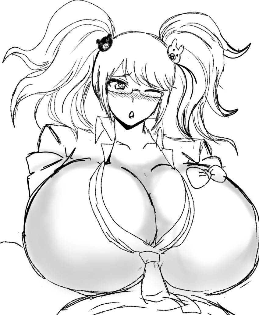 big_breasts danganronpa glasses junko_enoshima massive_breasts