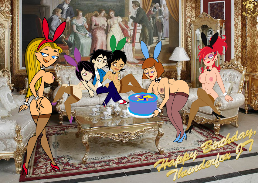 animal_ears ass ass_grab bent_over bigtyme black_eyes black_hair blonde_hair blue_eyes bow_tie breasts brown_eyes brown_hair bunny_ears cake carmelita_aves cartoon_network crossover danny_phantom el_tigre erect_nipples food foster's_home_for_imaginary_friends frankie_foster hairless_pussy high_heels hourglass_figure huge_breasts light-skinned_female lindsay_(tdi) long_blonde_hair long_hair looking_back madeline_fenton mole nipples nude pink_hair ponytail purple_eyes pussy red_eyes short_hair spread_legs stockings striped_hair thick_ass thick_legs thick_thighs total_drama_island two_tone_hair voltura wasp_waist zoe_aves