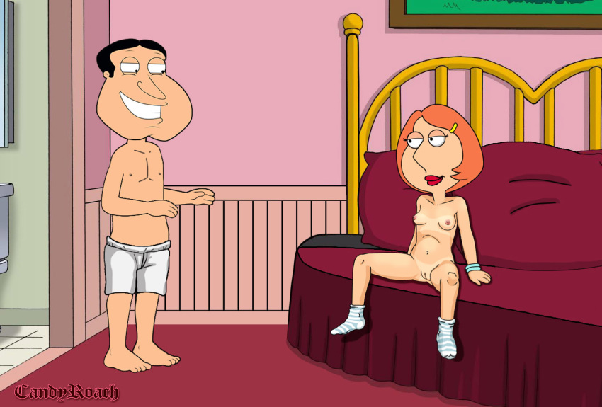 breasts candy_roach family_guy glenn_quagmire lindsey_(family_guy) nipples nude shaved_pussy spread_legs thighs