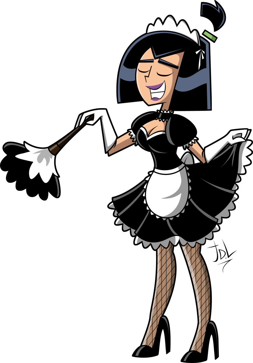 big_breasts breasts cleavage danny_phantom duster feather_duster javidluffy maid maid_uniform samantha_manson