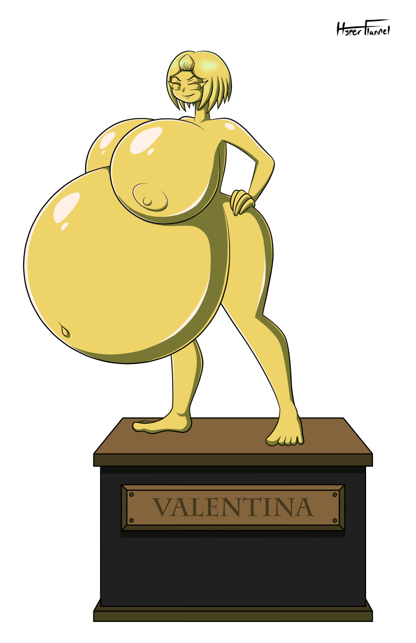 areolae big_breasts breasts female gold gold_statue hyperflannel nipples nude pedestal pregnant queen_valentina solo statue super_mario_bros. super_mario_rpg