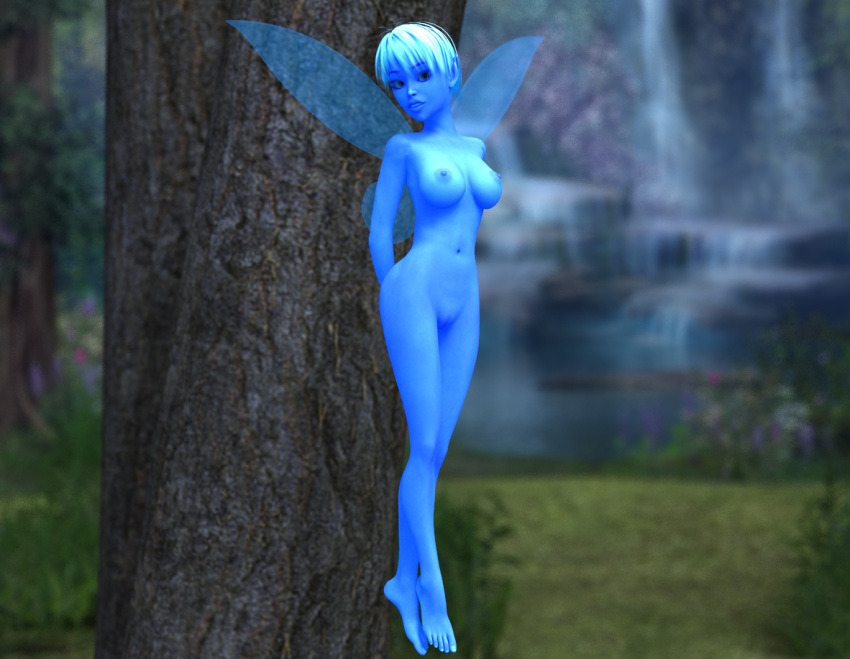 3d areolae blue_skin breasts fairy navel navi nintendo nipples nude ocarina_of_time spike4072 the_legend_of_zelda toes