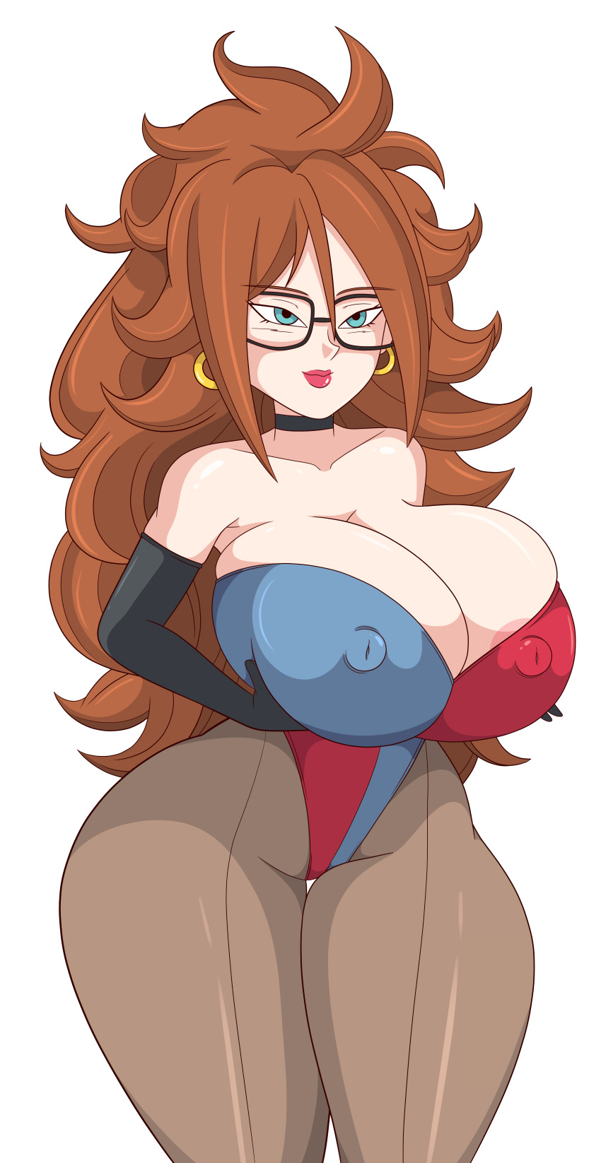 android_21 big_ass big_breasts dragon_ball earrings hourglass_figure toshiso_(artist) vomi_(dragon_ball)