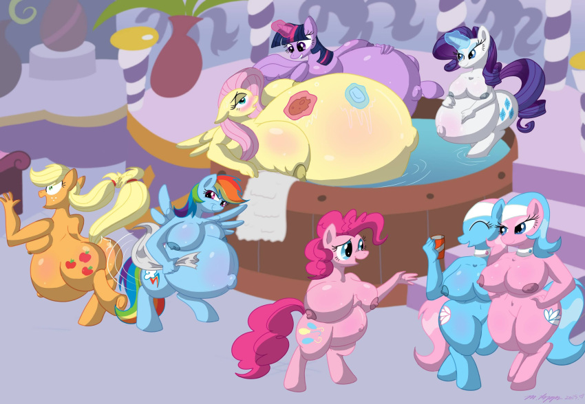 applejack_(mlp) ass breasts fluttershy_(mlp) group my_little_pony:_friendship_is_magic necrofeline pinkie_pie_(mlp) pregnant rainbow_dash_(mlp) rarity_(mlp) twilight_sparkle_(mlp)