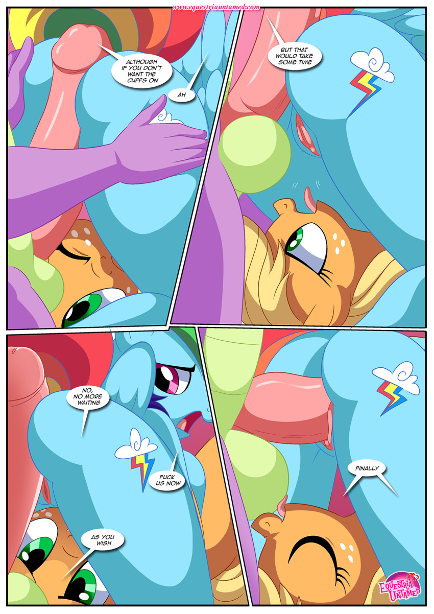 applejack applejack_(mlp) comic equestria_untamed friendship_is_magic furry hasbro my_little_pony palcomix rainbow_dash rainbow_dash_(mlp) spike spike's_ultimate_fantasies_or_the_dragon_king's_harem spike_(mlp)