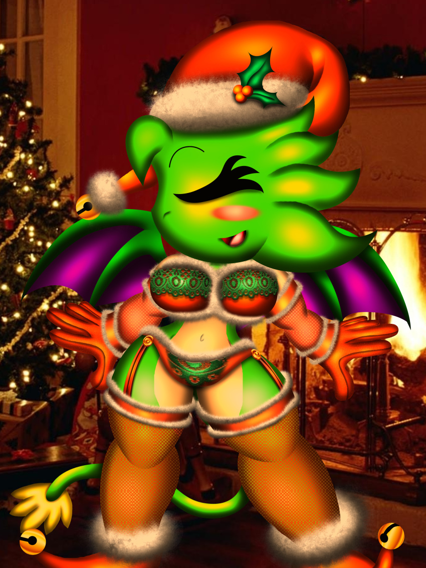 boots christmas christmas_tree dragon gloves mistletoe reptile santa_boots santa_hat scalie solo