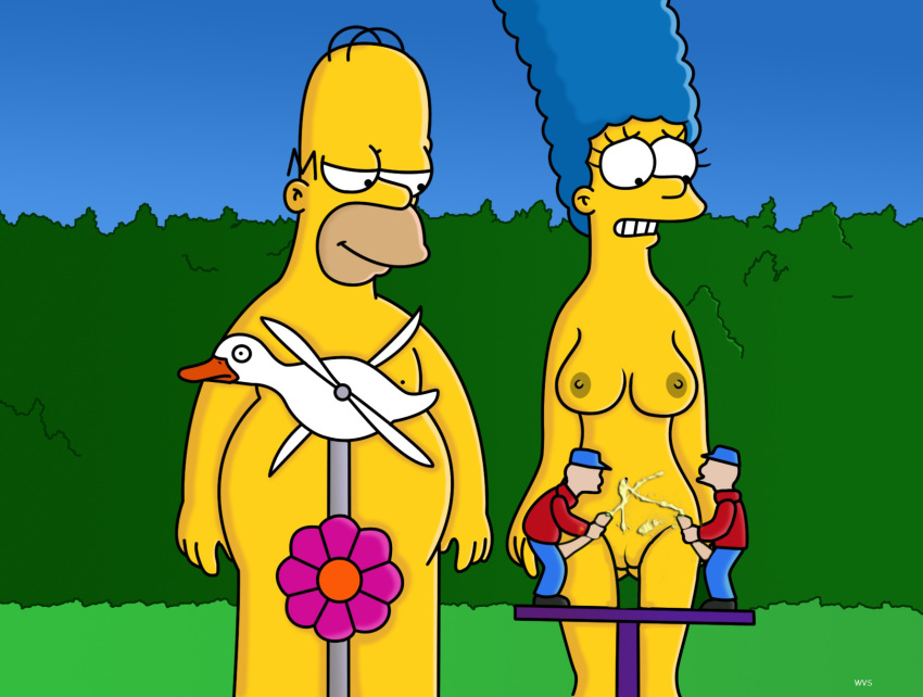 cum cumshot homer_simpson marge_simpson nekomate14_edited pinwheel the_simpsons yellow_skin