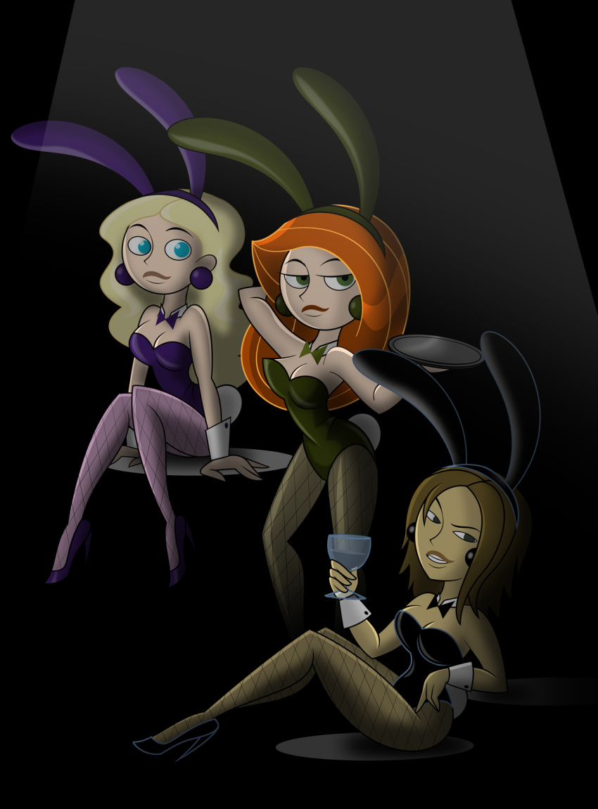 big_breasts bonnie_rockwaller breasts bunny_ears bunnysuit javidluffy kim_possible kimberly_ann_possible tara_(kim_possible)