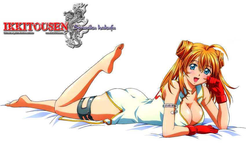 1920x1200 8:5 barefoot fang gloves hakufu_sonsaku highres ikkitousen sonsaku_hakufu