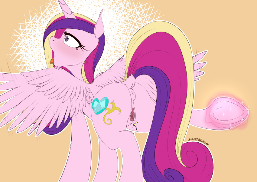 1girl alicorn anus ass cutie_mark female female_only friendship_is_magic horn my_little_pony nude pony princess_cadance pussy solo standing tail wings wolfmask