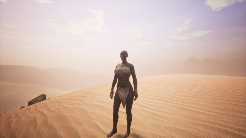 1girl african african_queen big_breasts conan_exiles desert ebony huge_ass huge_breasts skimpy strong ubulili voluptuous