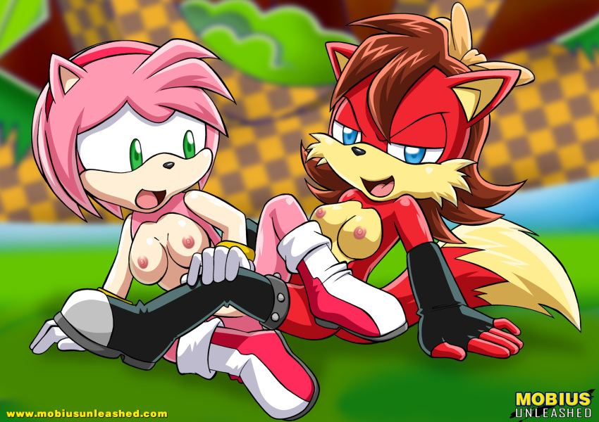 amy_rose anthro archie_comics bbmbbf fiona_fox furry mobius_unleashed palcomix sega sonic_(series) sonic_team sonic_the_hedgehog_(series)