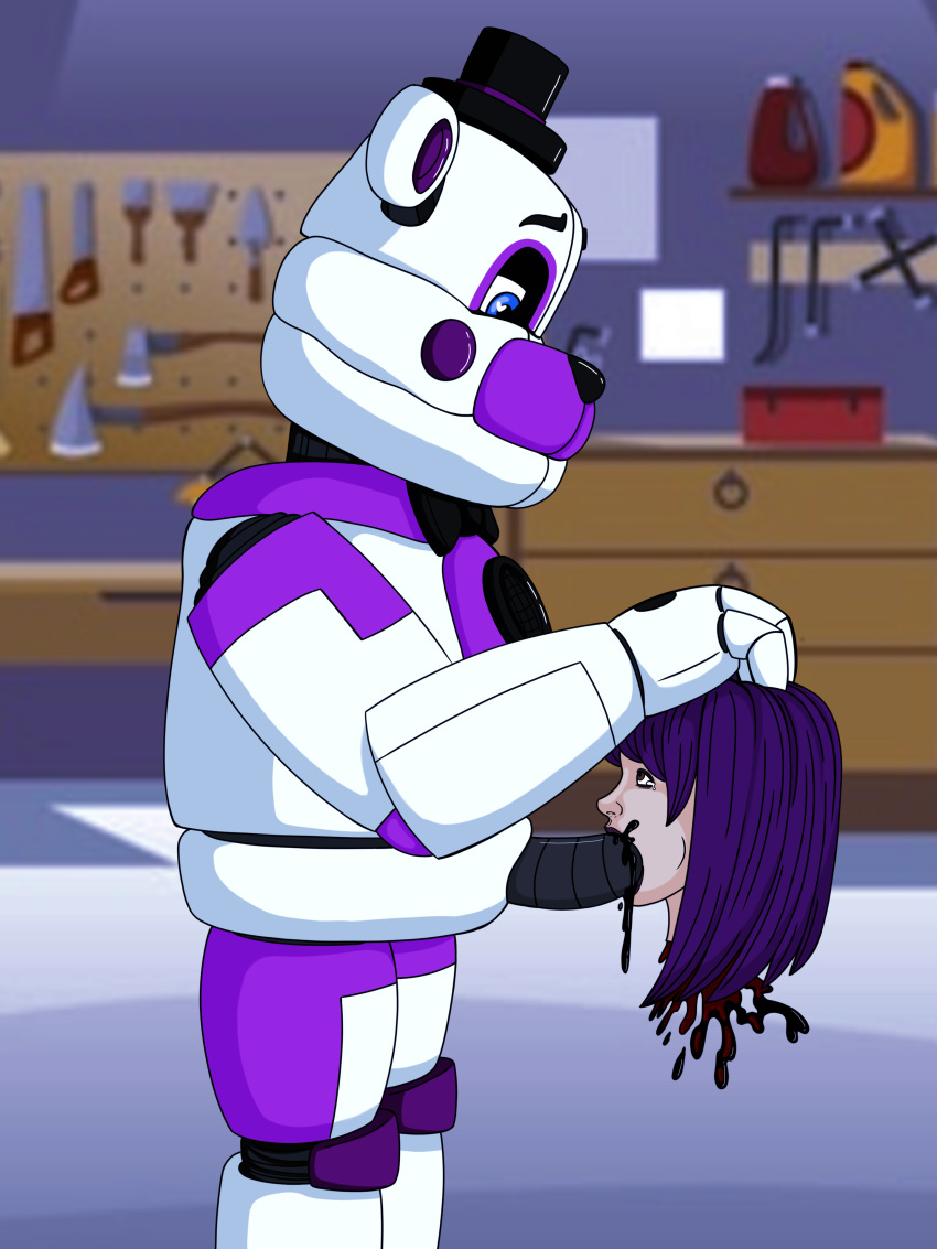 1girl age_difference aged_up animatronic animatronic_male artist_request at_night bleeding blood blood_drip blood_in_mouth blood_on_face blood_stain blowjob_face blowjob_only blue_eyes bow brown_eyes corpse corpse_fuck count_the_ways creepy_bloody_kitty cruelty cum_drip cum_in_mouth death decapitation fazbear's_fright fazbear_fright fazbear_frights fellatio female_death five_nights_at_freddy's five_nights_at_freddy's:_sister_location fnaf fnaf_sister_location funtime_freddy funtime_freddy_(fnafsl) gore goth goth_girl guro hand_on_head hat hat_bow human_and_robot lost_head male male/female millie millie_fitzsimmons my_art necrophilia night oil oiled open_mouth penis pleasure pleasured pleasured_male purple_hair robophilia robot robot_penis severed_head size_difference small_breasts smaller_female workshop