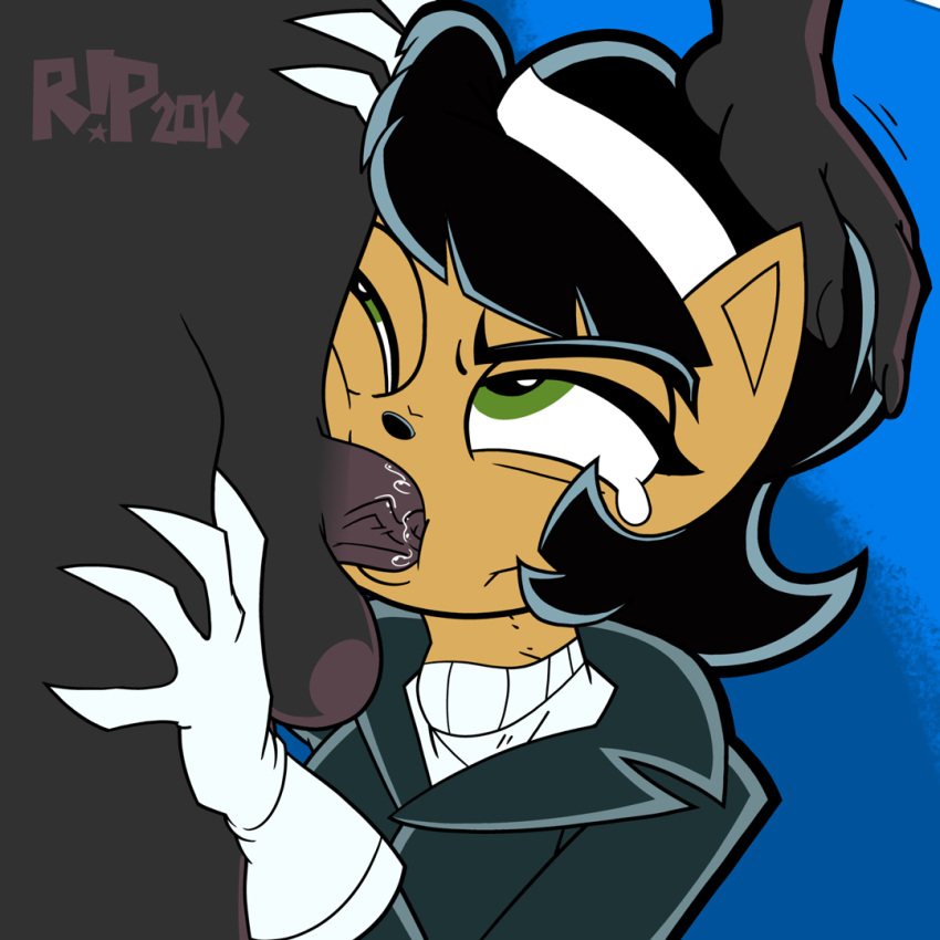 1boy 1girl 2020 breasts dark_skin fellatio furry human human_male_on_female_anthro kitty_katswell male/female oral r!p t.u.f.f._puppy wink