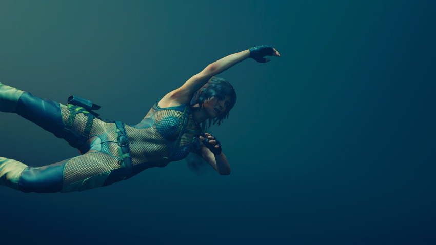 1girl 3d bikini bikini_under_clothes faith103 female game_screenshot lara_croft mod see-through solo square_enix tomb_raider underwater