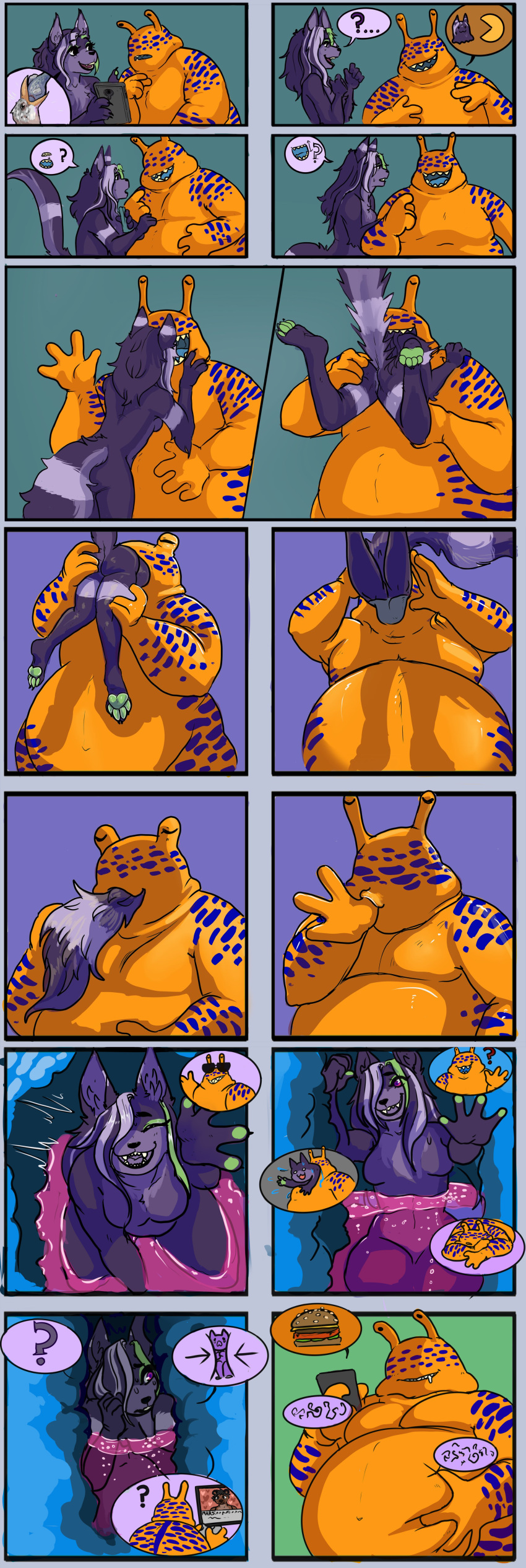 betrayal comic deception digestion dominant_male female_prey furry hush hush_(character) hush_(hushyum) hush_(purple_prey) male_pred oral_vore slug submissive_female vore