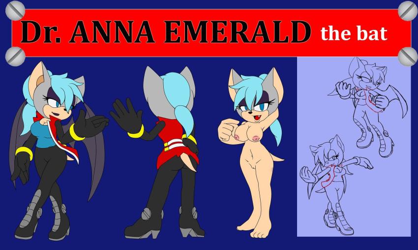 bat clothed_and_nude_version cute_pose dr_anna_emerald_the_bat luke_team sillybatdoc sonic_oc