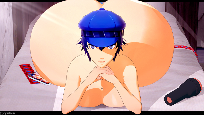 1girl 1girl 1girl ass atlus big_breasts bottom_heavy breasts cyshen female_only gigantic_ass huge_ass human looking_at_viewer megami_tensei naoto_shirogane nude persona persona_4 shirogane_naoto solo_female wide_hips