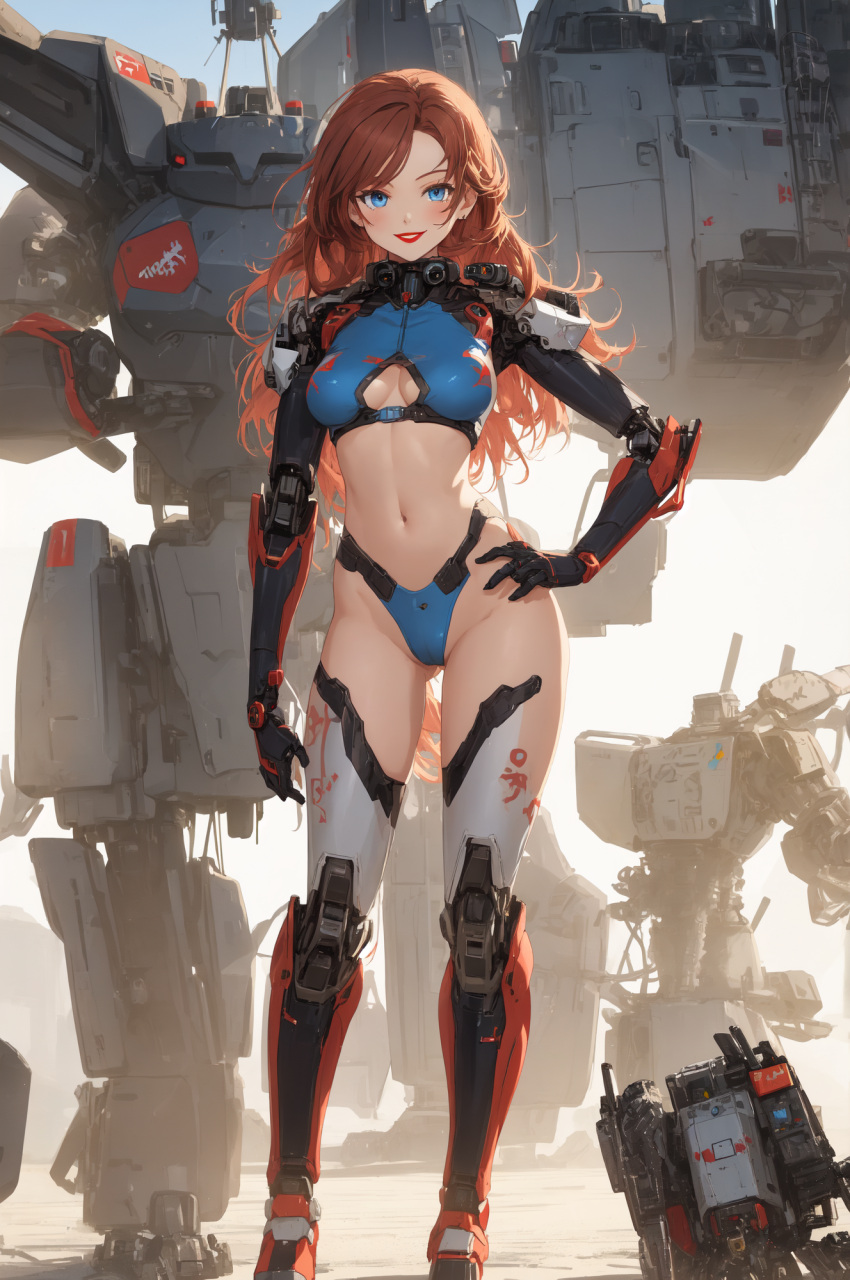 1girl mecha original original_character pilot robot