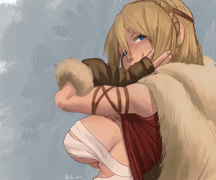 1girl absurd_res astrid_hofferson bandaged_breasts bandaged_chest big_breasts blonde_hair blue_eyes braid breast_bind breast_binding breasts chest_wraps curvaceous curvy curvy_body curvy_female curvy_figure dreamworks female_focus female_only hourglass_figure how_to_train_your_dragon inker_comics inkershike light-skinned_female light_skin long_hair looking_at_viewer pulled_up_clothes pulled_up_shirt top_lift viking voluptuous voluptuous_female wrapped_breasts wrapped_chest young younger_female