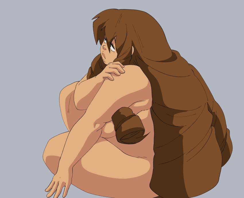 1girl breasts brown_hair chubby female_only inker_comics inkershike liz_(inkershike) long_hair nude original original_character