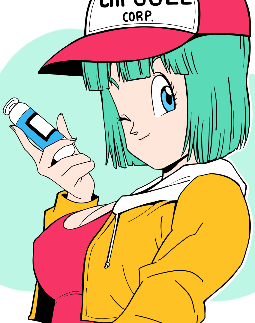 1girl absurdres breasts bulma cleavage dragon_ball dragonball_z female_only high_res medium_breasts suirann upper_body