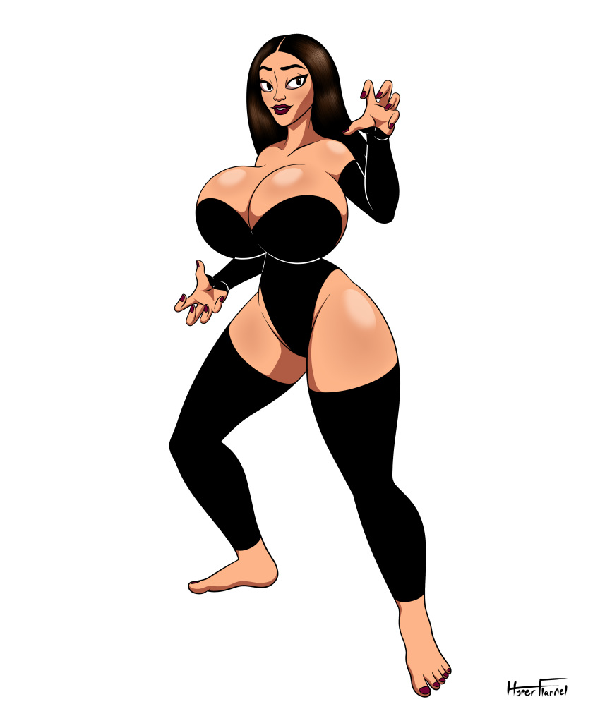 big_breasts breasts cleavage commission def_jam:_fight_for_ny female hyperflannel kimora leotard milf solo