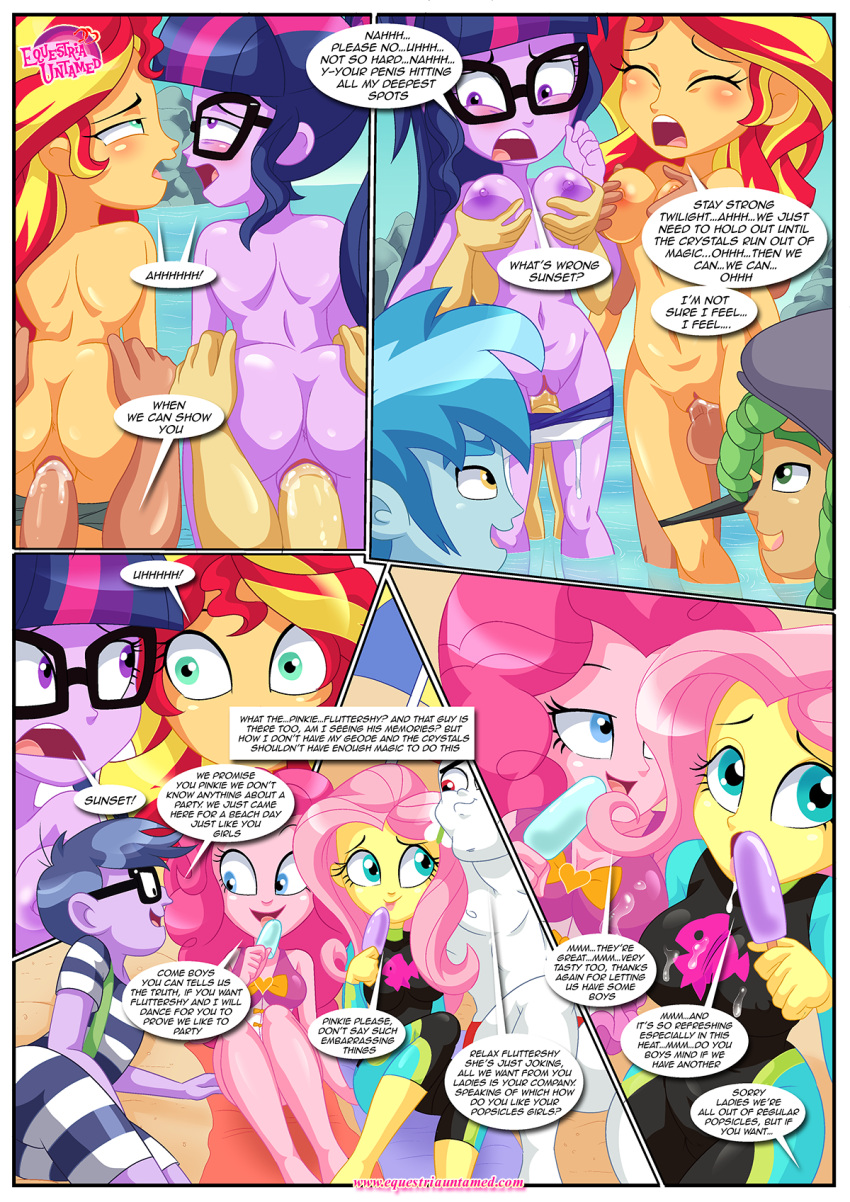 bbmbbf beach comic equestria_girls equestria_untamed fluttershy hasbro my_little_pony my_little_pony:_friendship_is_magic palcomix party_at_rainbow_cove pinkie_pie sci-twi sunset_shimmer twilight_sparkle