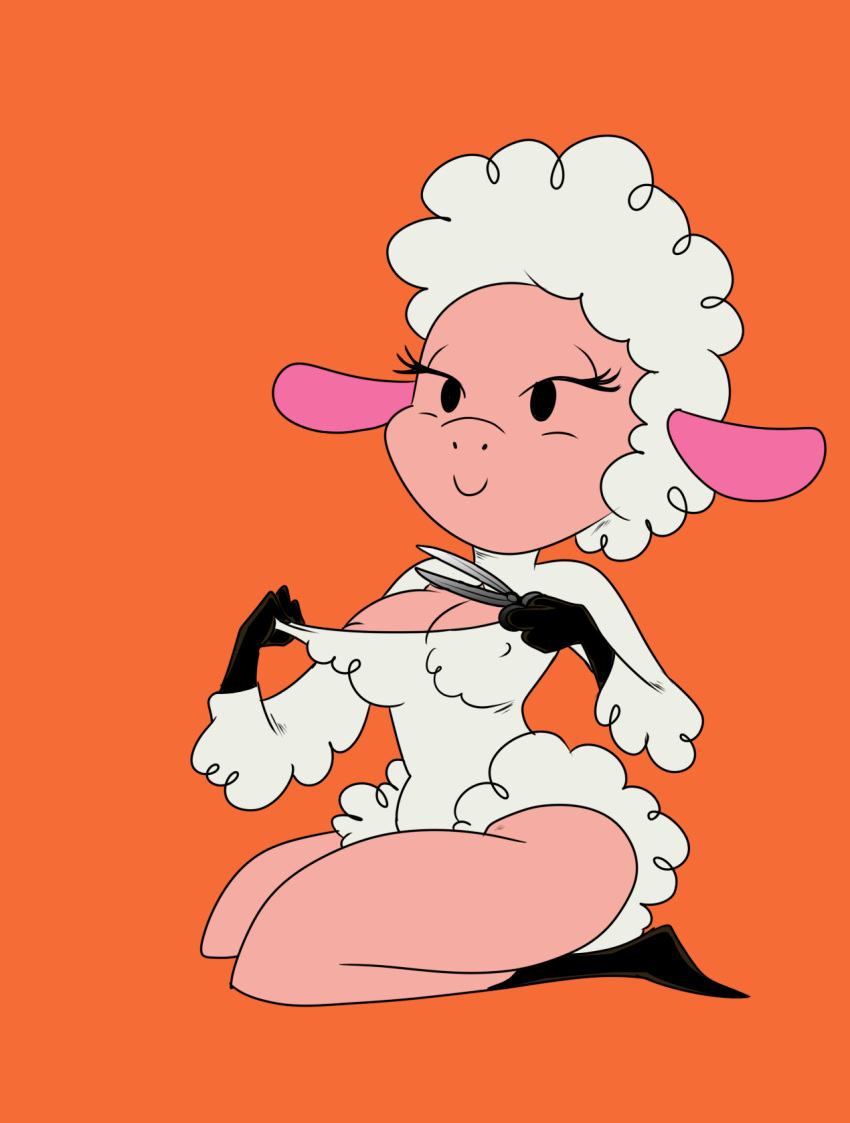 anthro breasts cleavage droopy female lamb mgm nipple scissors sheep tex_avery