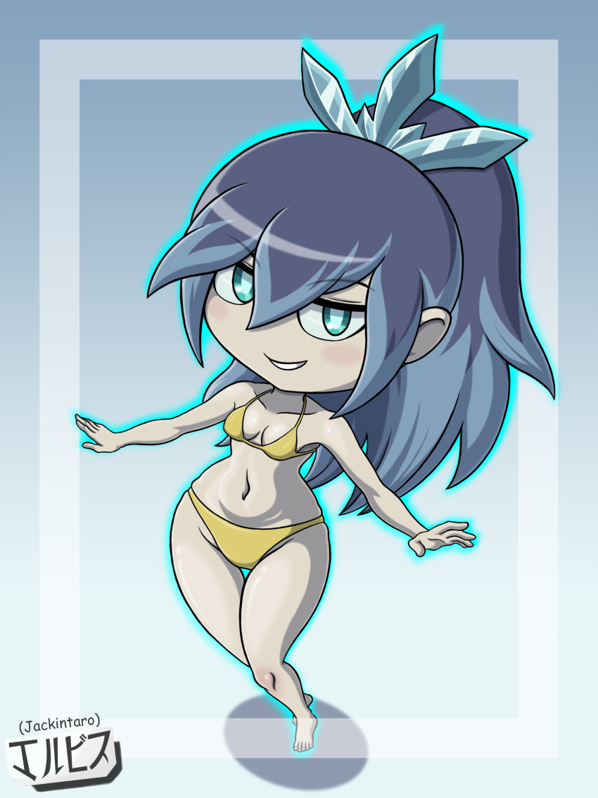 bikini blizzaria blue_eyes blue_hair fanart fubukihime jackintaro yo-kai_watch