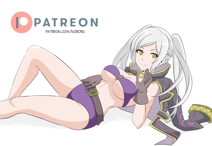 1girl 1girl 1girl alluring alternate_costume bikini breasts female_only fire_emblem fire_emblem_awakening fire_emblem_heroes nintendo noboru_revista official_alternate_costume purple_bikini purple_swimsuit robin_(fire_emblem) robin_(fire_emblem)_(female) robin_(summer)_(fire_emblem)_(female) swimsuit