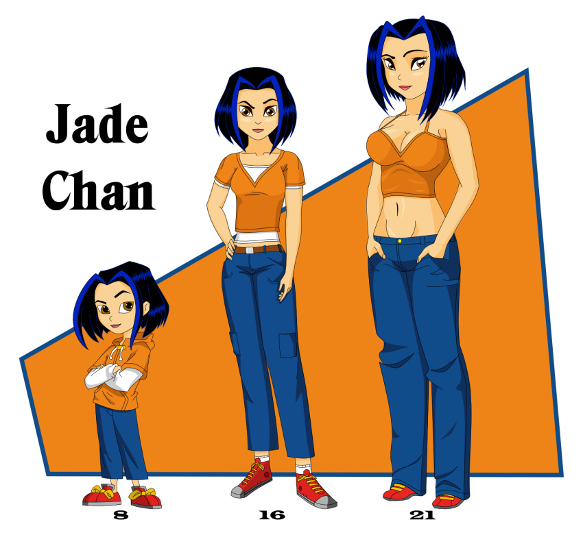 age_progression big_breasts black_hair breasts brown_eyes cadaver86 cadaver86_(artist) jackie_chan_adventures jade_chan solo