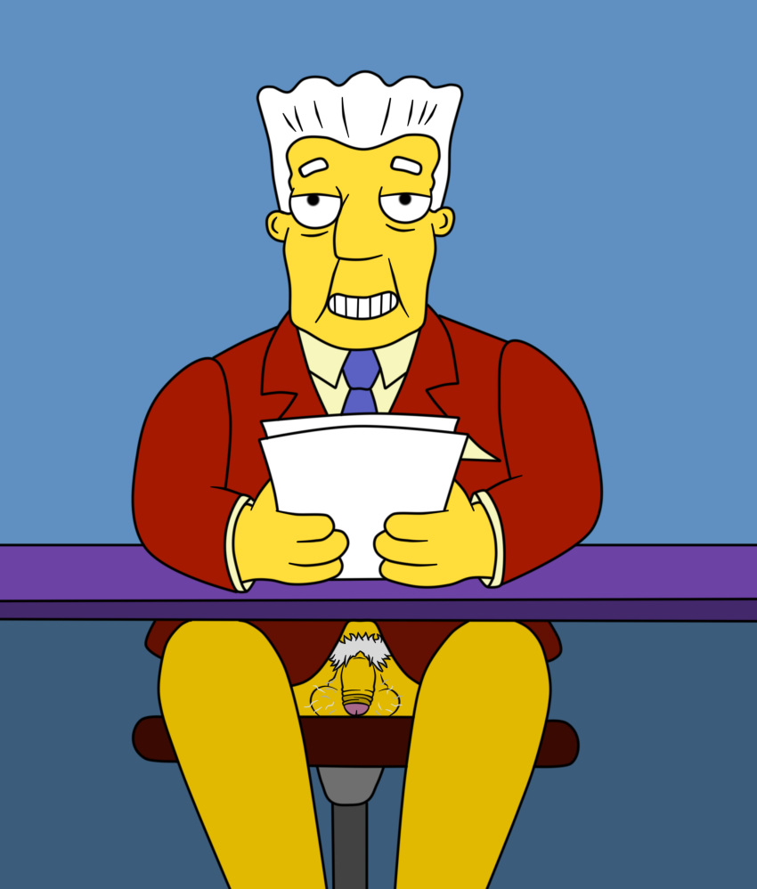 bottomless kent_brockman redpearl small_penis the_simpsons yellow_skin