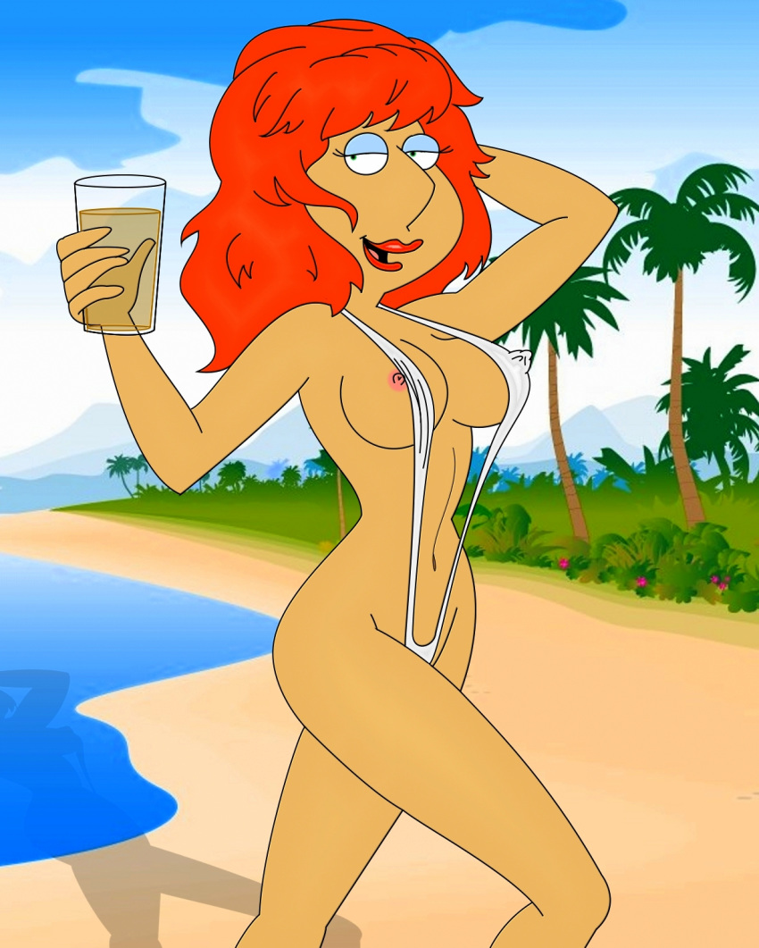 big_breasts breasts family_guy lois_griffin milf nipples sling_bikini solo swimsuit