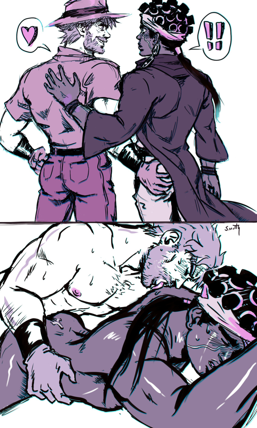 cheating_husband jojo's_bizarre_adventure joseph_joestar muhammad_avdol stardust_crusaders yaoi