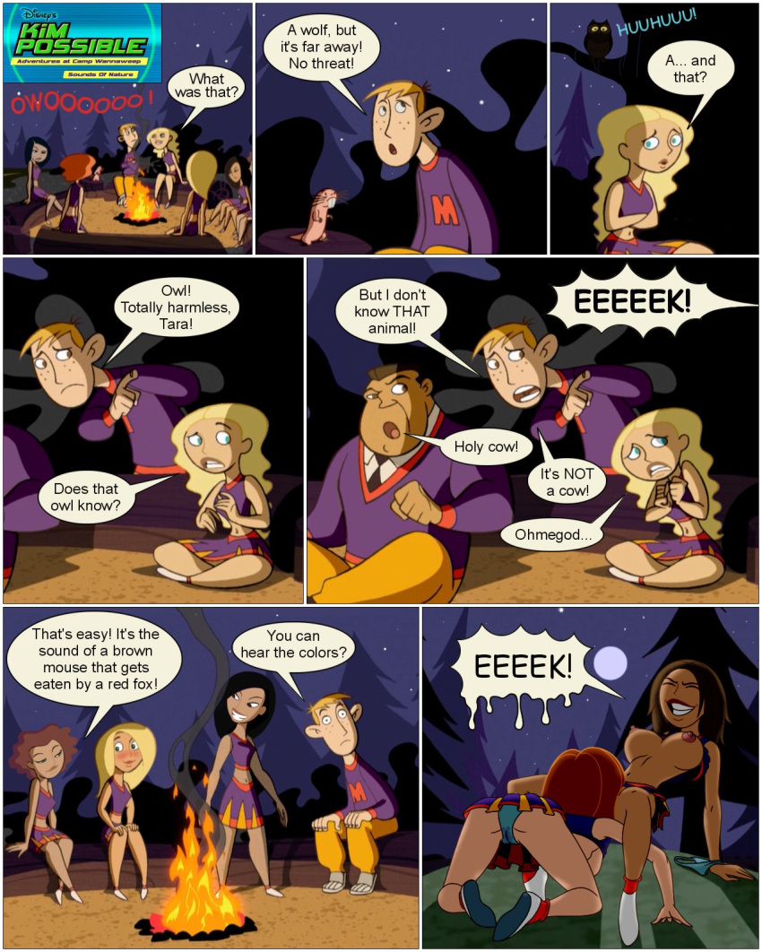 adventures_at_camp_wannaweep big_breasts blush bonnie_rockwaller breasts campfire comic cover_page crystal_(kim_possible) disney erect_nipples gagala hope_(kim_possible) jessica_(kim_possible) kim_possible kimberly_ann_possible liz_(kim_possible) marcella_(kim_possible) nipples no_bra orgasm outside panties pussy_juice pussylicking ron_stoppable rufus shirt_lift steve_barkin tara_(kim_possible) upskirt yuri