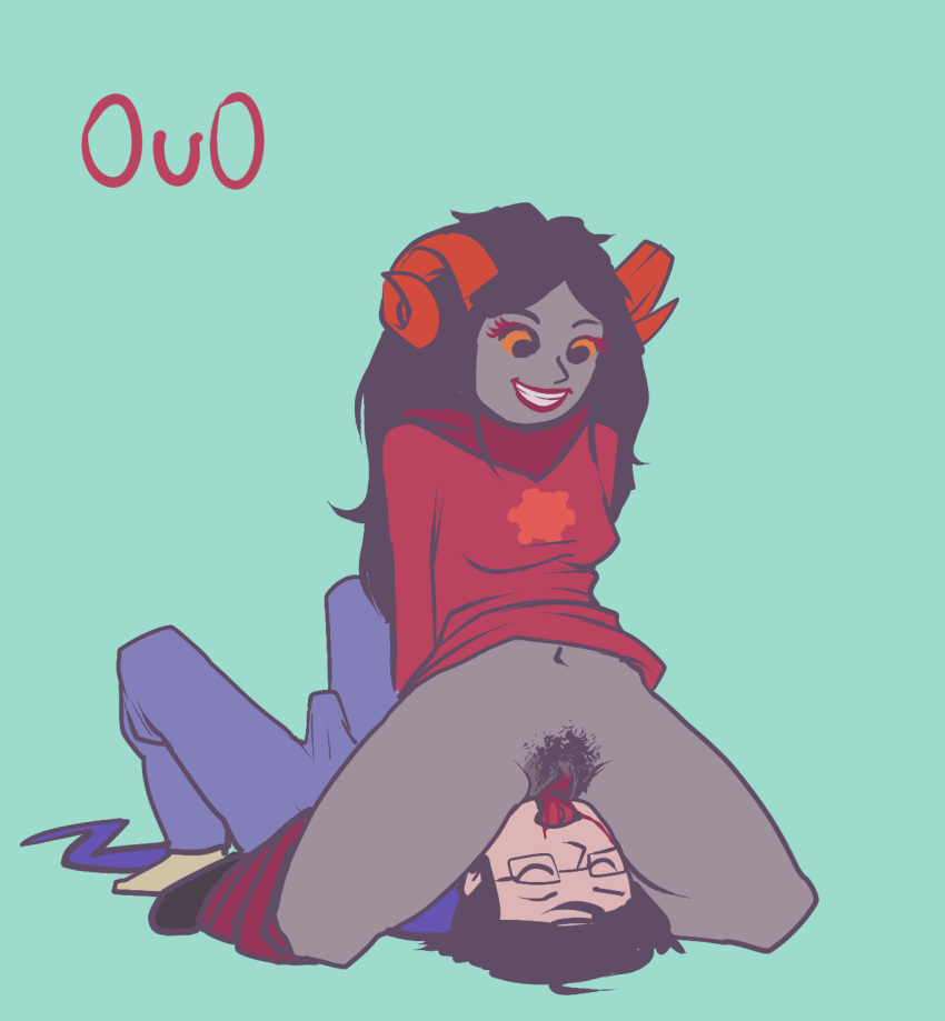 aradia_megido grey_skin homestuck horns john_egbert ms_paint_adventures pussy zaagn