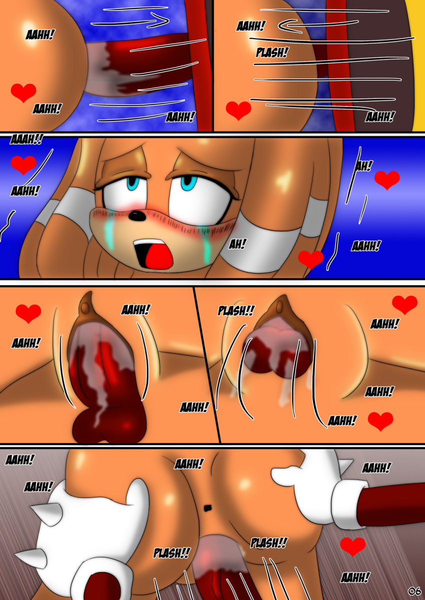 anus ass comic incest otakon_(artist) pachacamac pussy_juice sonic spread_ass text tikal_the_echidna